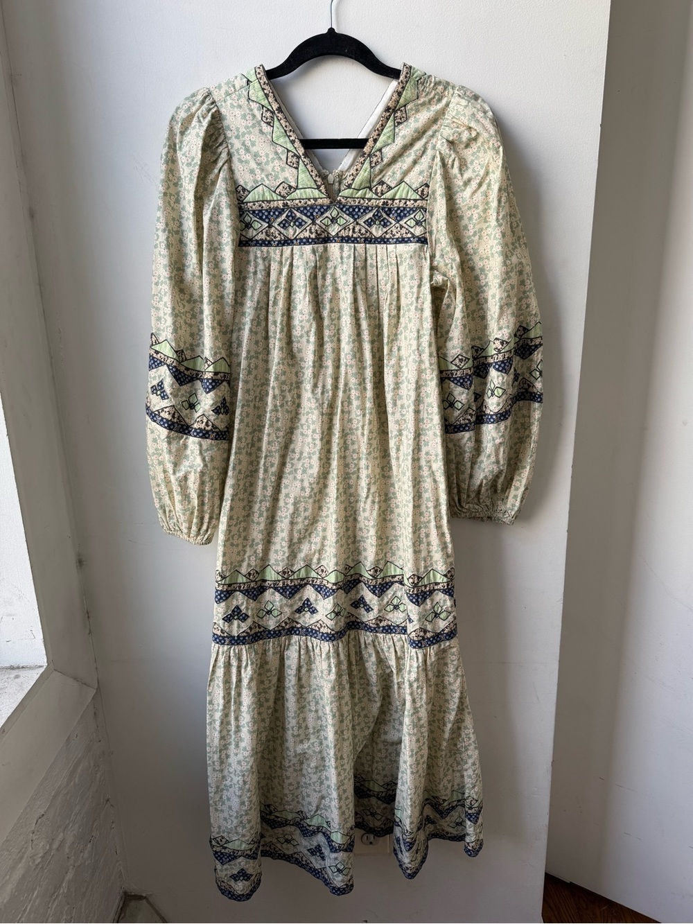 Sea New York Light Green Floral Embroidered Maxi Dress